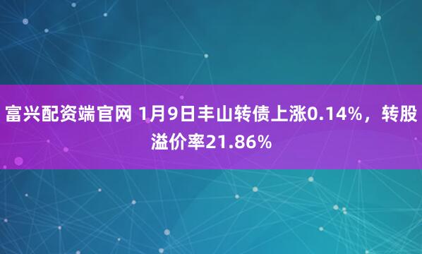 富兴配资端官网 1月9日丰山转债上涨0.14%，转股溢价率21.86%